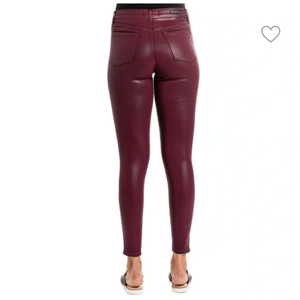Articles of Society Hilary Burgundy High Rise Coated Skinny Jeans
